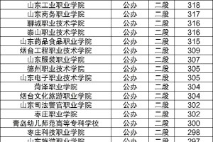 山东专科院校排名及2023年录取分数线