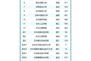 2024年兰州市大学排名一览表