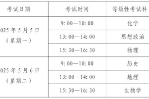 高中学业考和等级考时间已定