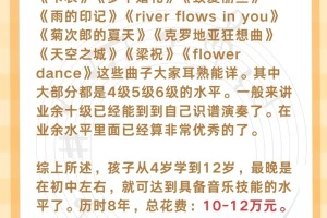 孩子学音乐到10级要花多少钱？