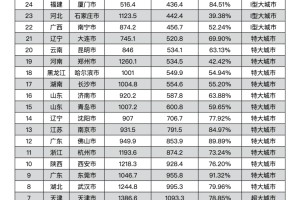 中国城区人口前30城市排行榜