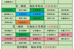 2025年最新梯队划分