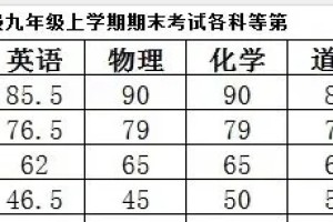 长郡集团初三期末联考分数及排名一览