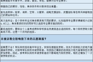 27所军校介绍和报考条件汇总🔥