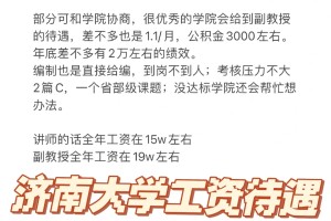 山东省重点建设大学教师工资待遇