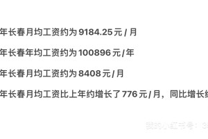 2023年长春市最新月均工资高达9000➕！