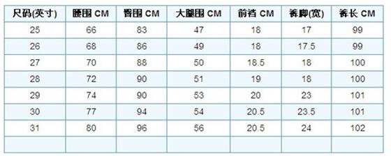 裤子26,27,28多大尺码（裤子26-27腰围是多少）