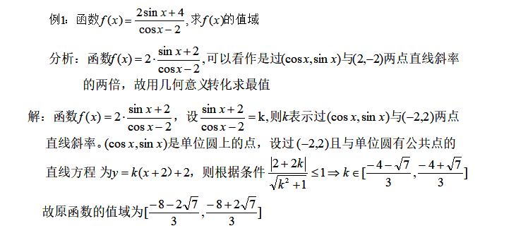 数学函数求值域的方法