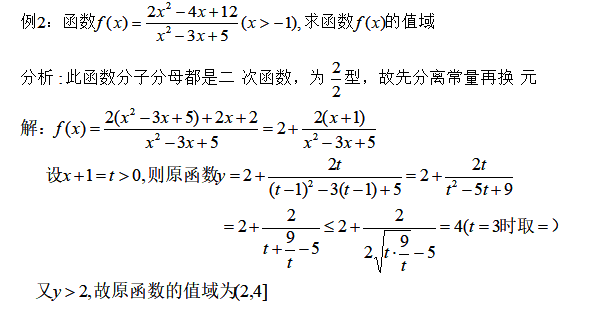 数学函数求值域的方法