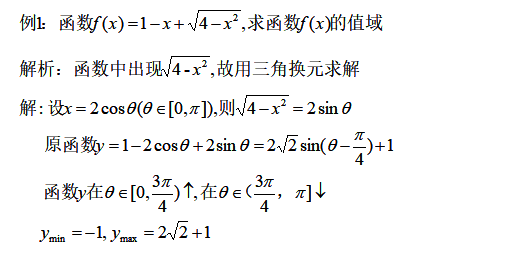 数学函数求值域的方法