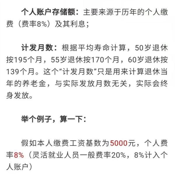 退休养老金计算方法举例说明