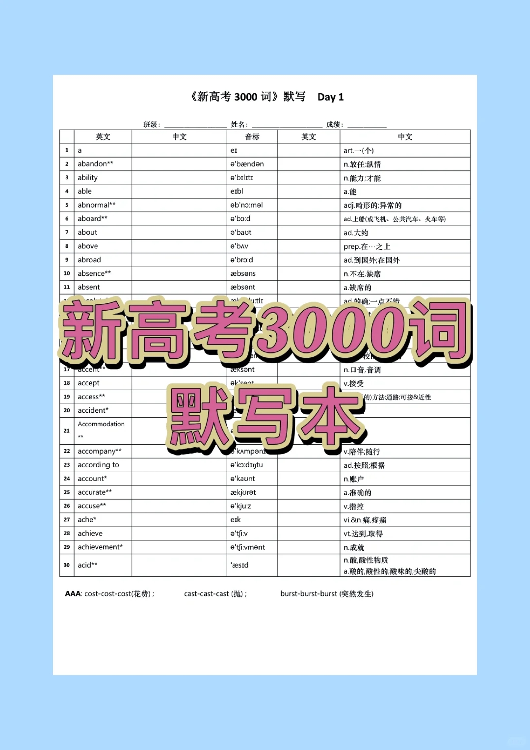 🌟搞定新高考3000词，做题拿分so easy！