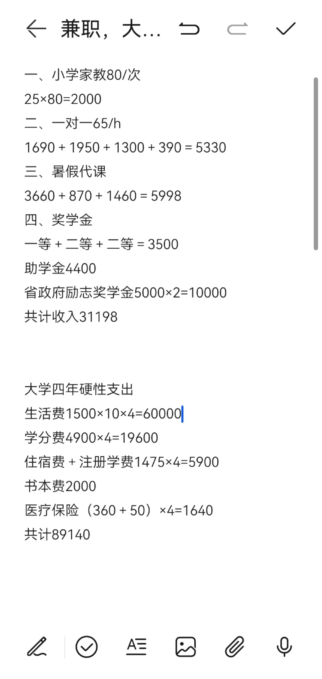 原来培养一个大学生要花这么多钱