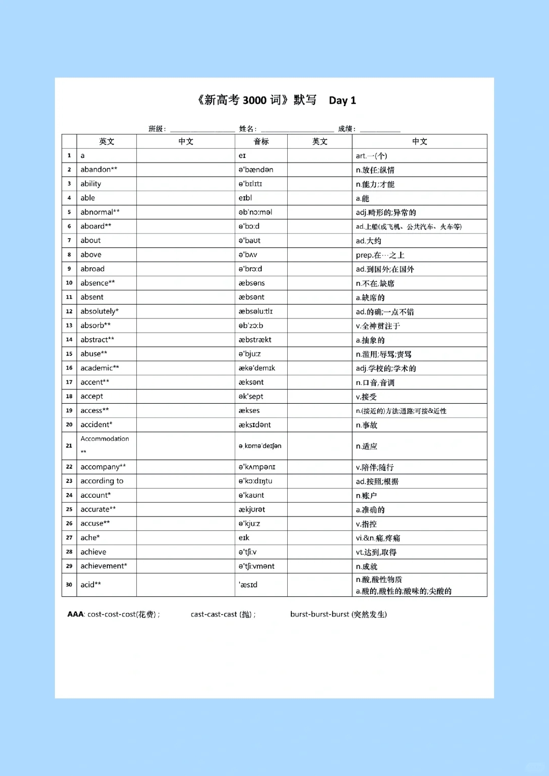 🌟搞定新高考3000词，做题拿分so easy！