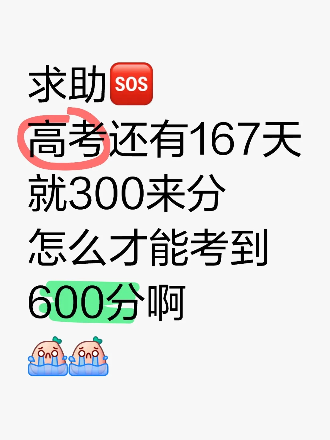 🆘高考还有167天 怎么才能考到600分❓