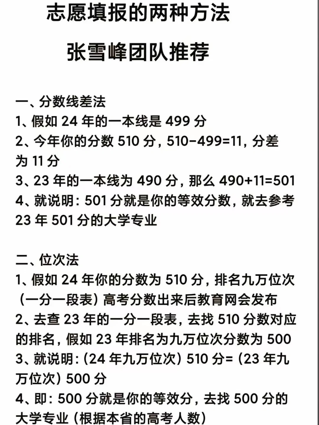 张雪峰同款高考志愿填报方法