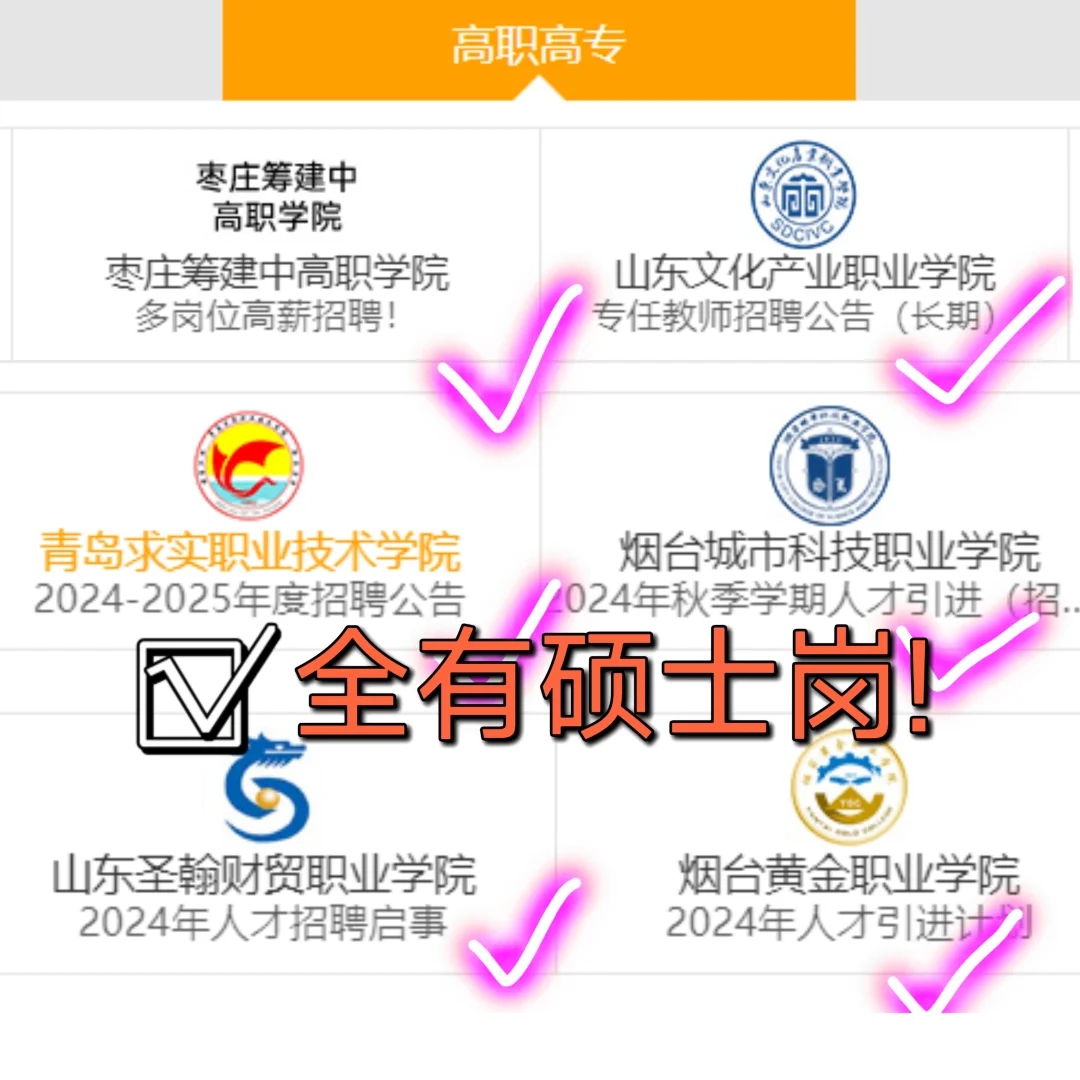 硕士进高校⚠️山东篇/看看有没有适合你的