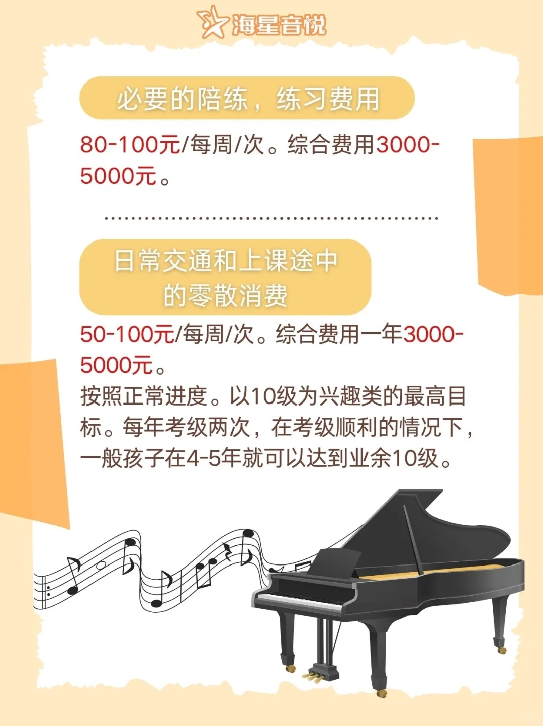 孩子学音乐到10级要花多少钱？