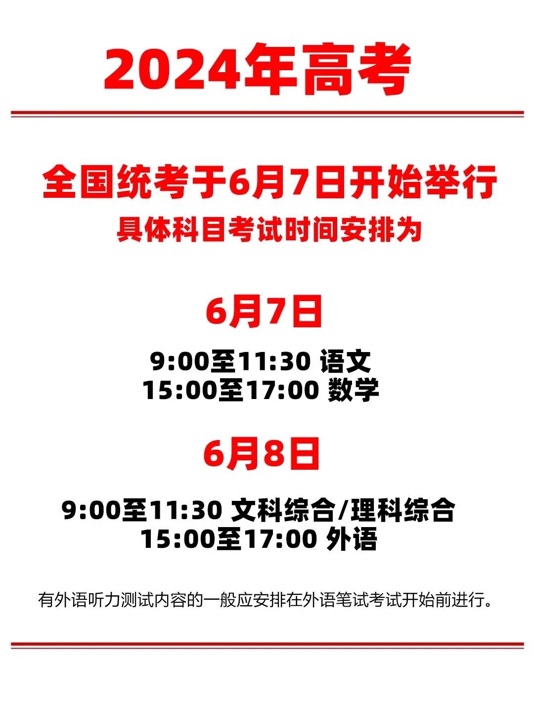 📅24年高考时间轴提前做好准备，高考加油