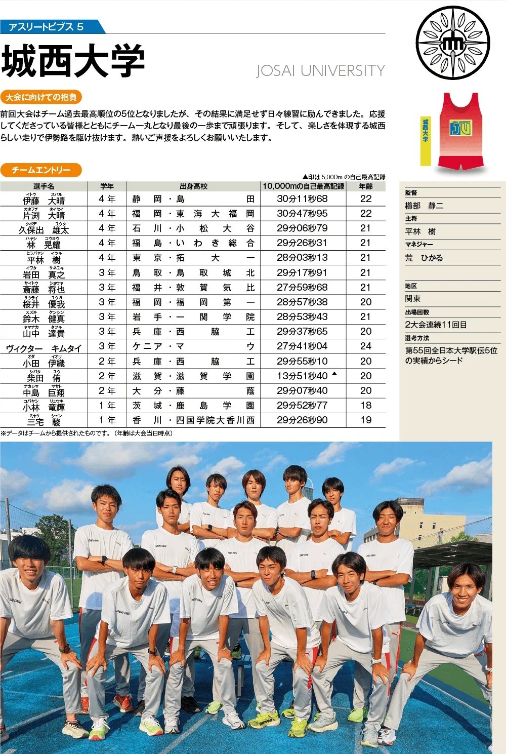 第56回全日本大学生驿传前瞻之一