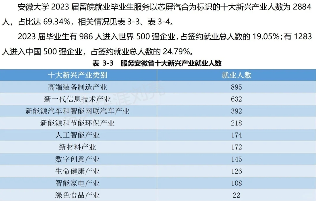 安徽大学2023就业质量报告