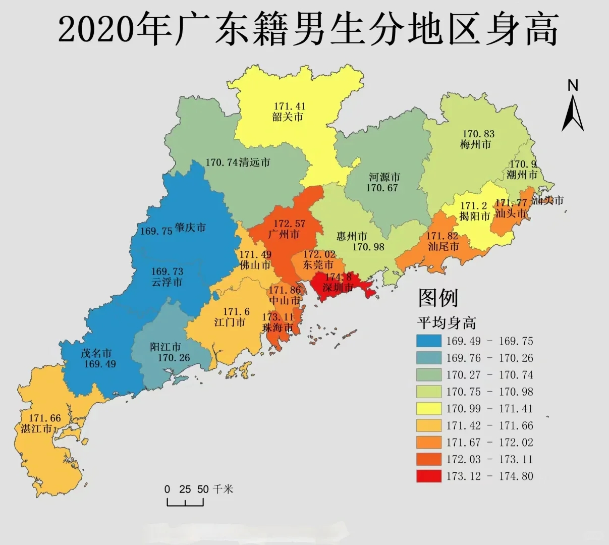 广东05后平均身高或将超过日本