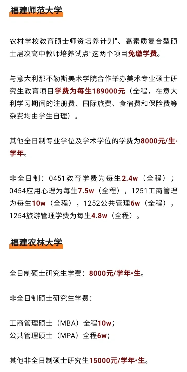 学费上涨❓福建院校研究生学费大盘点💰