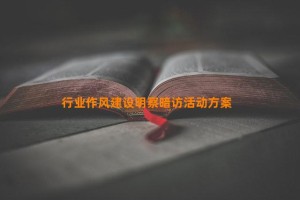 行业作风建设明察暗访活动方案