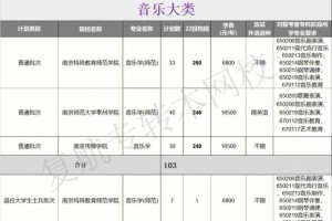 江苏的音乐大学有哪些专业