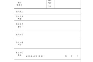 勤工助学岗位申请表怎么填