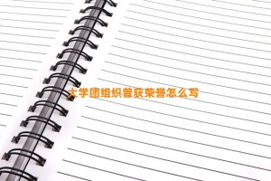 大学团组织曾获荣誉怎么写