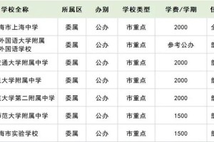 上海公办高中学费多少