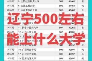 辽宁500能考上哪个大学