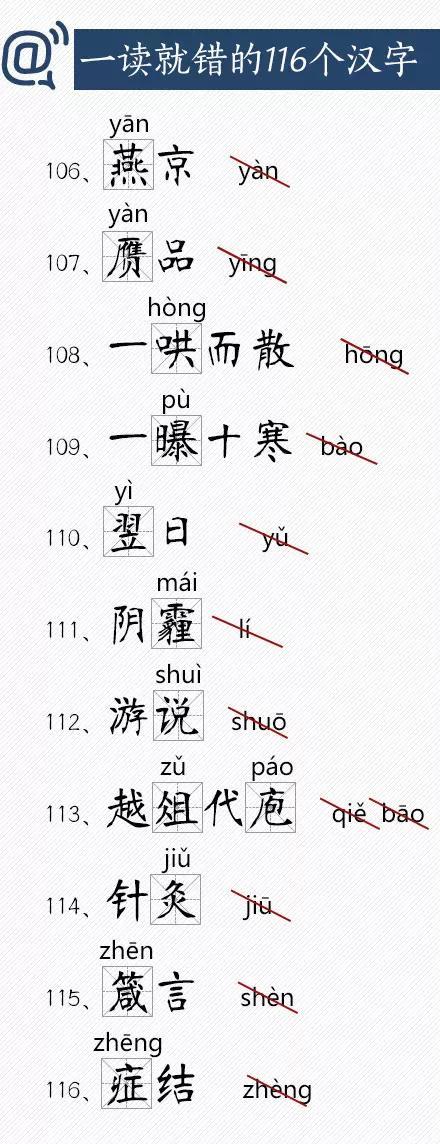 语文特级教师：这116个常见汉字，您读对80%拜您为师！