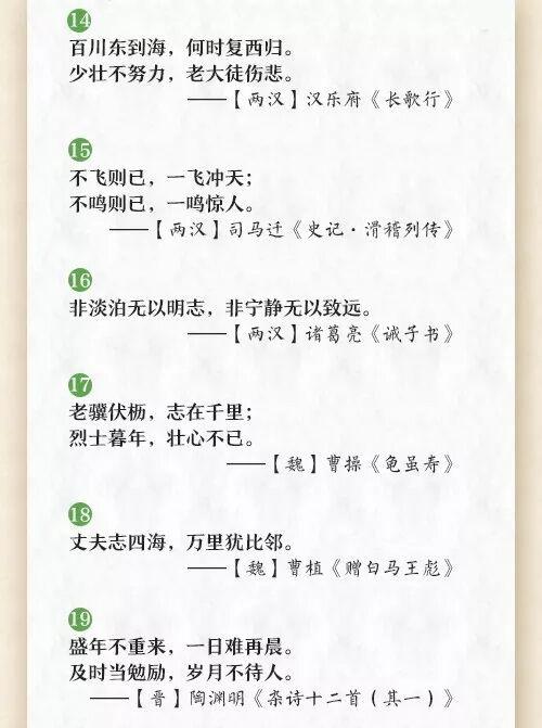 小学生励志古诗词（小学生励志古诗词经典名句）