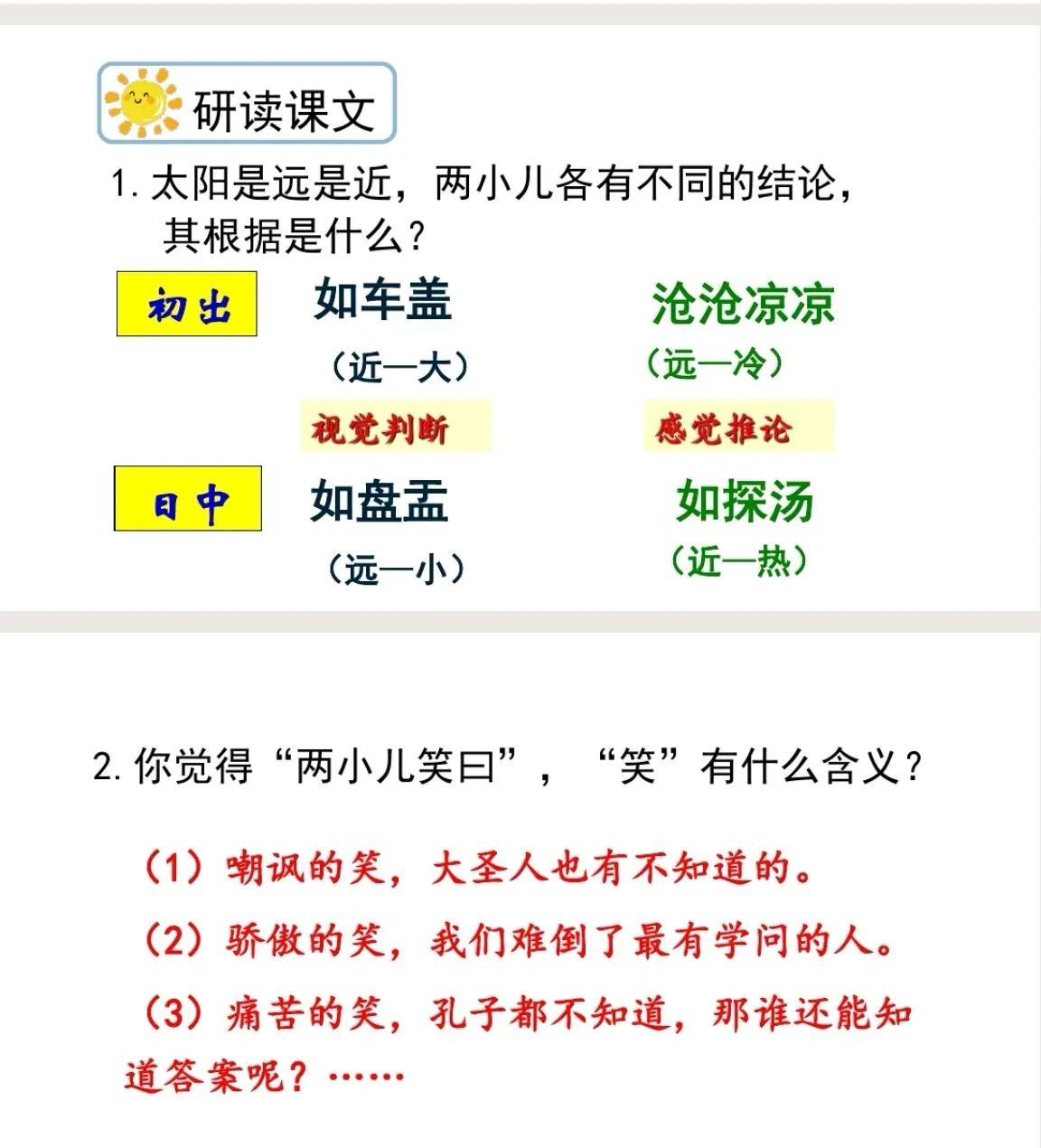 两小儿辩日这则文言文给你的启发是至少写两点（两小儿辩日这篇文言文的道理）