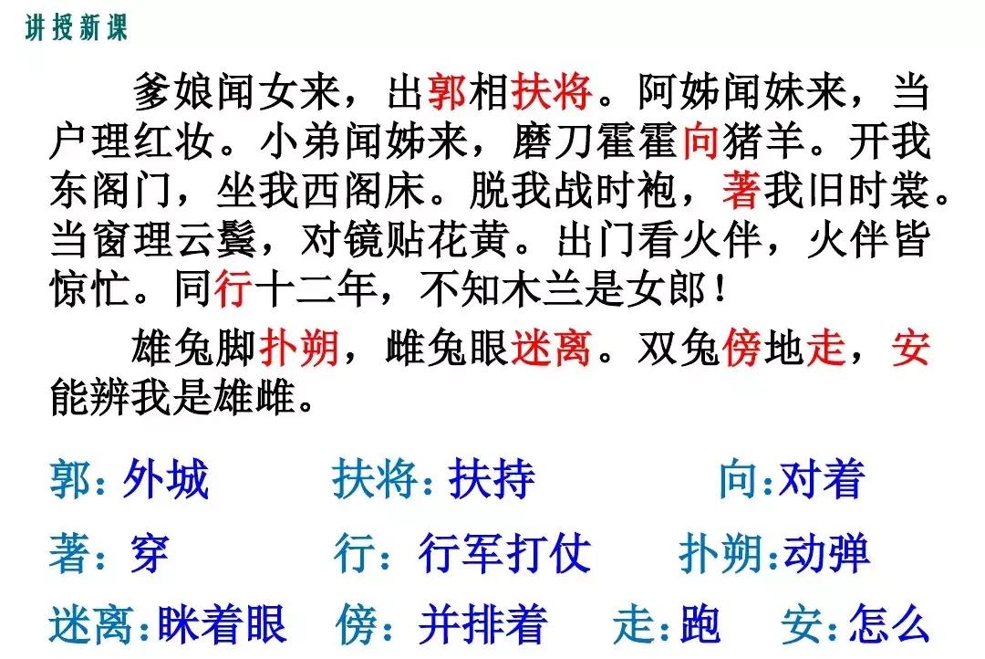 七年级下册语文《木兰诗》课件（部编版七下语文《木兰诗》知识点解读）