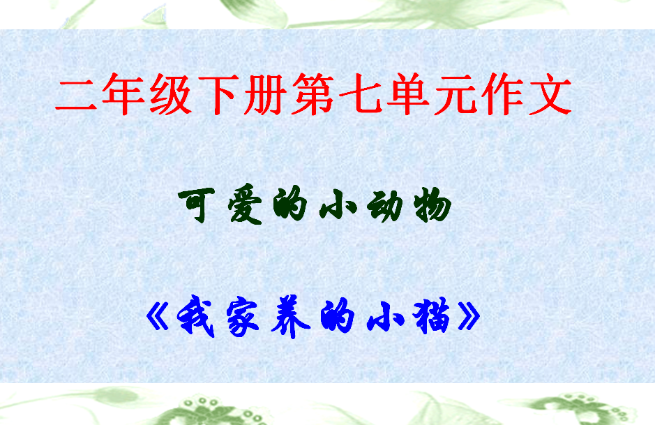 二年级下册第七单元学生优秀作文：可爱的小动物《我家养的小猫》