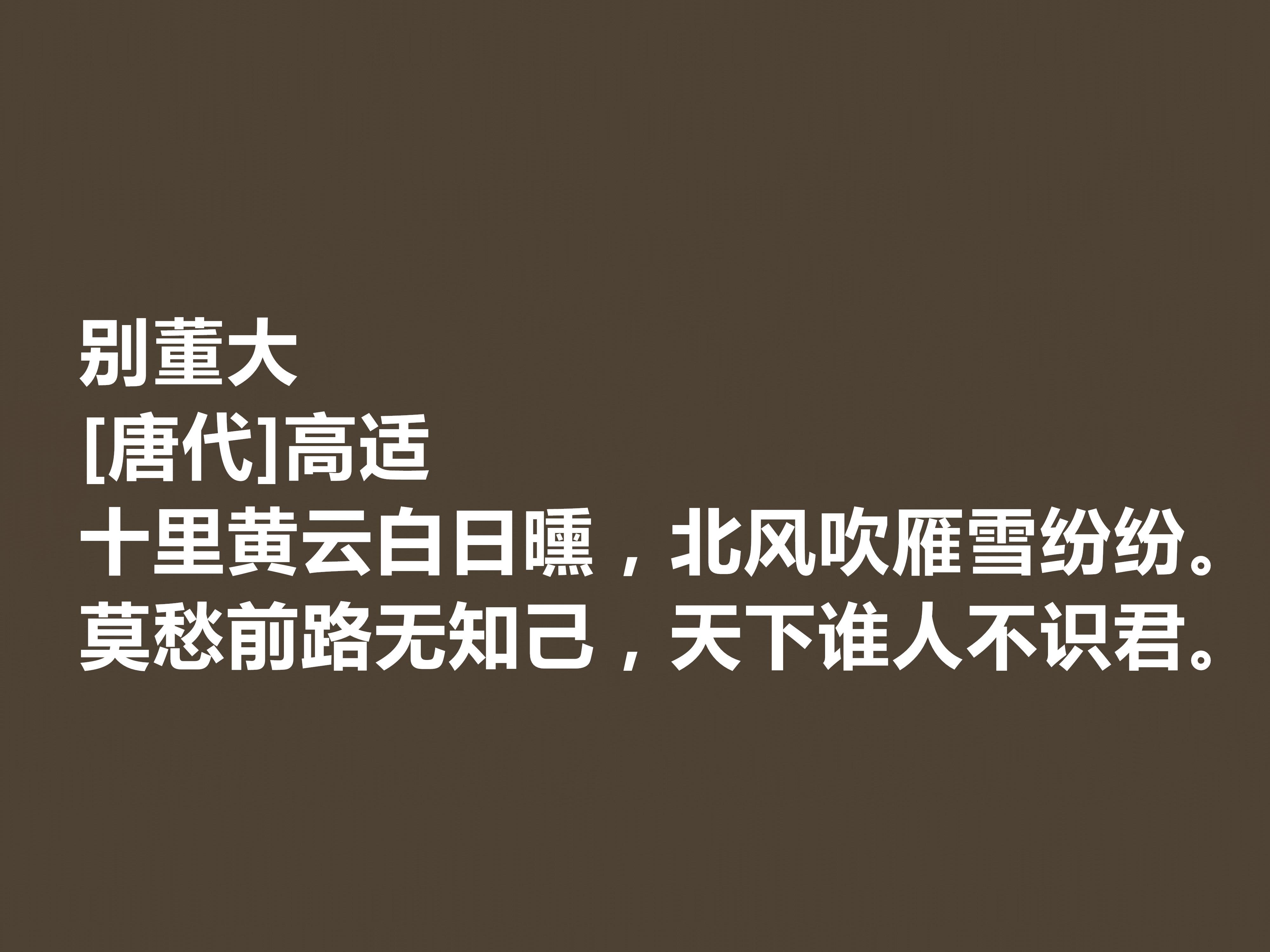 高适盛唐边塞诗代表作（唐代诗人高适的名作）