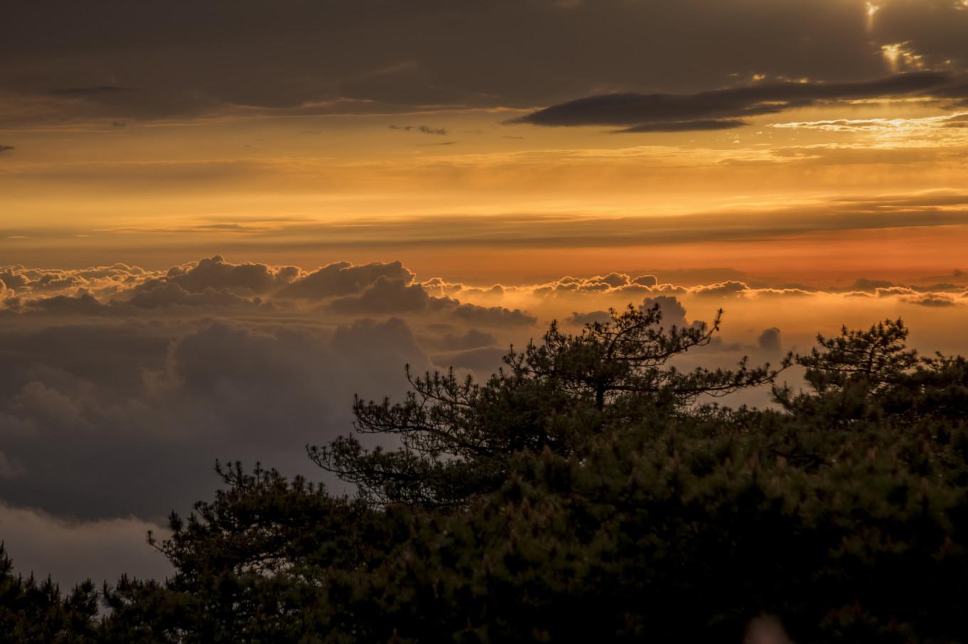 落日晚霞云海，是黄山旅行可遇不可求的美景，如梦似幻的人间仙境