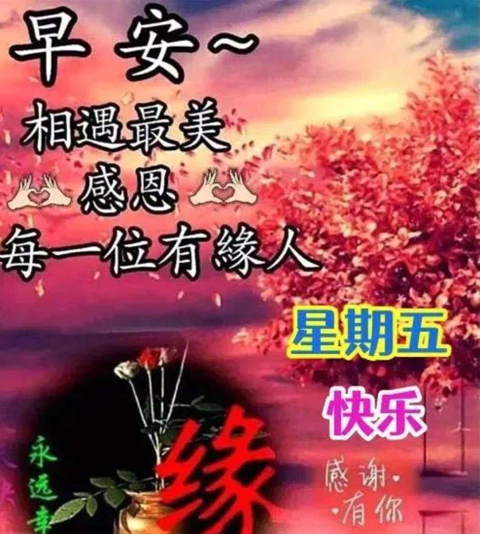 清晨唯美的早安问候语（周五早上好祝福图片）