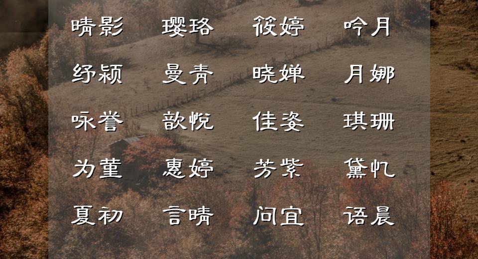 女孩子古诗词寓意好的名字（寓意好有诗意的女孩名字）