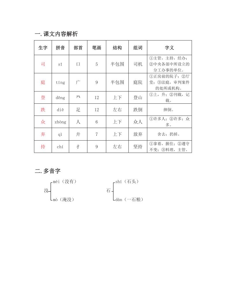 三年级语文上册24课司马光课堂笔记（三年级语文上册24司马光课件）