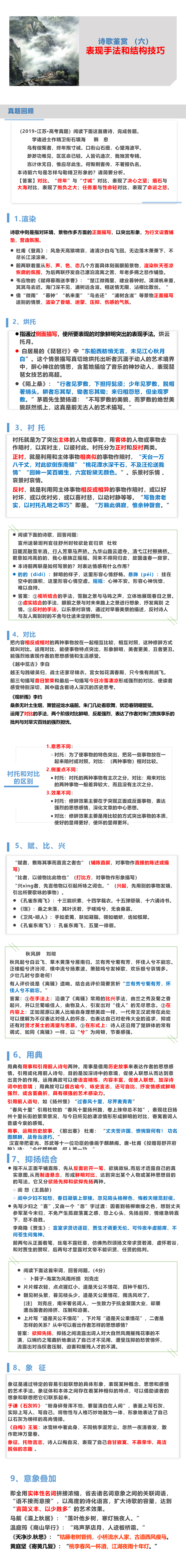 古代诗歌鉴赏表现手法有哪些（古代诗歌阅读鉴赏的方法和技巧）