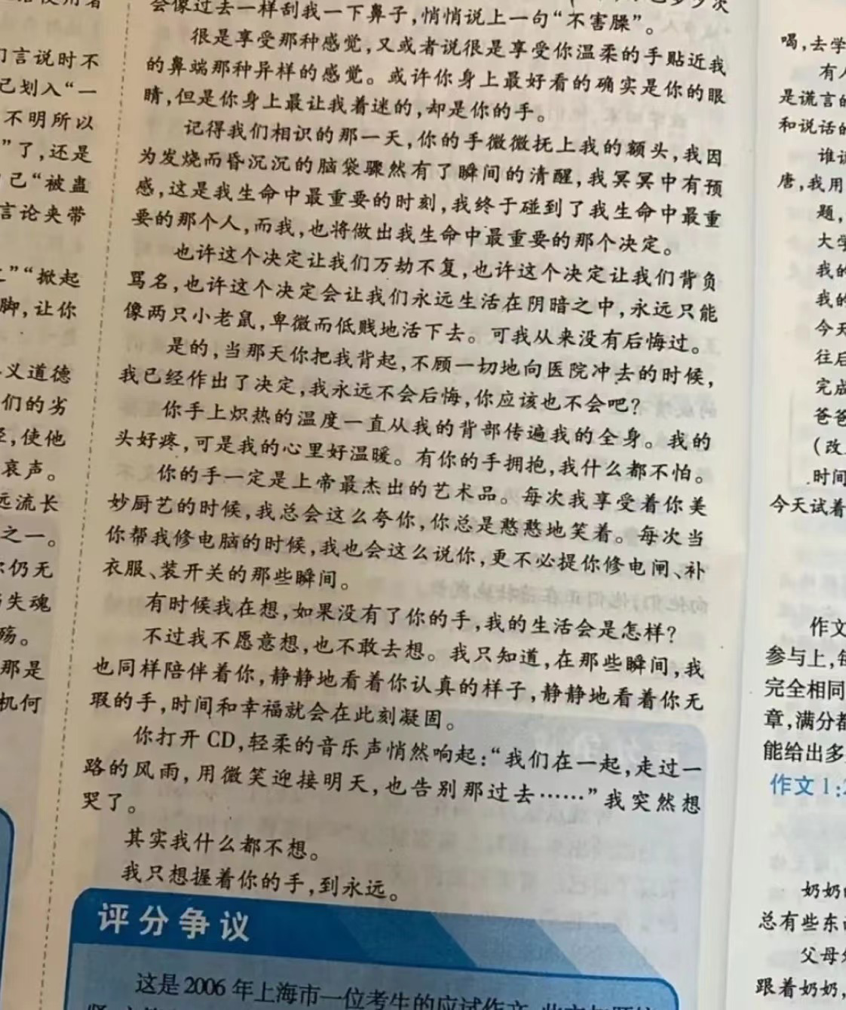 我想握住你的手高考零分作文