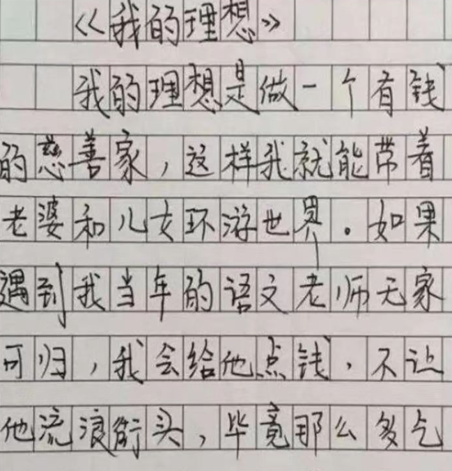 我的理想,小学生作文火了