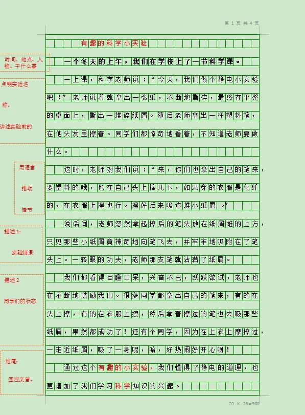 一次有趣的科学实验作文500字