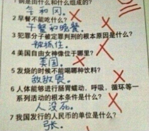 小学生雷人搞笑作文