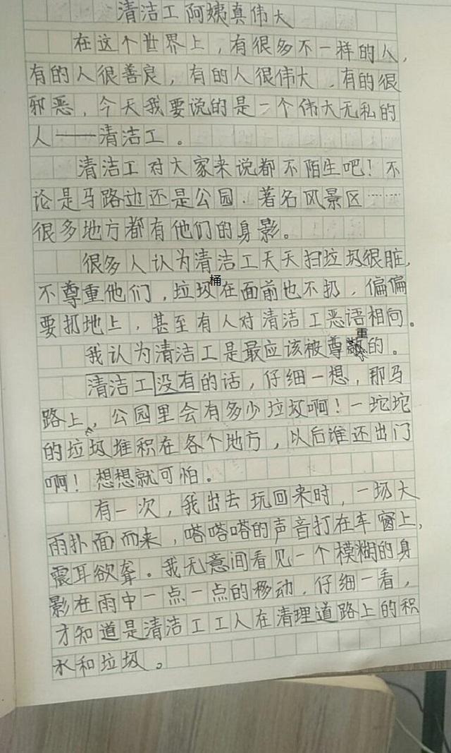 清洁工真辛苦作文500字