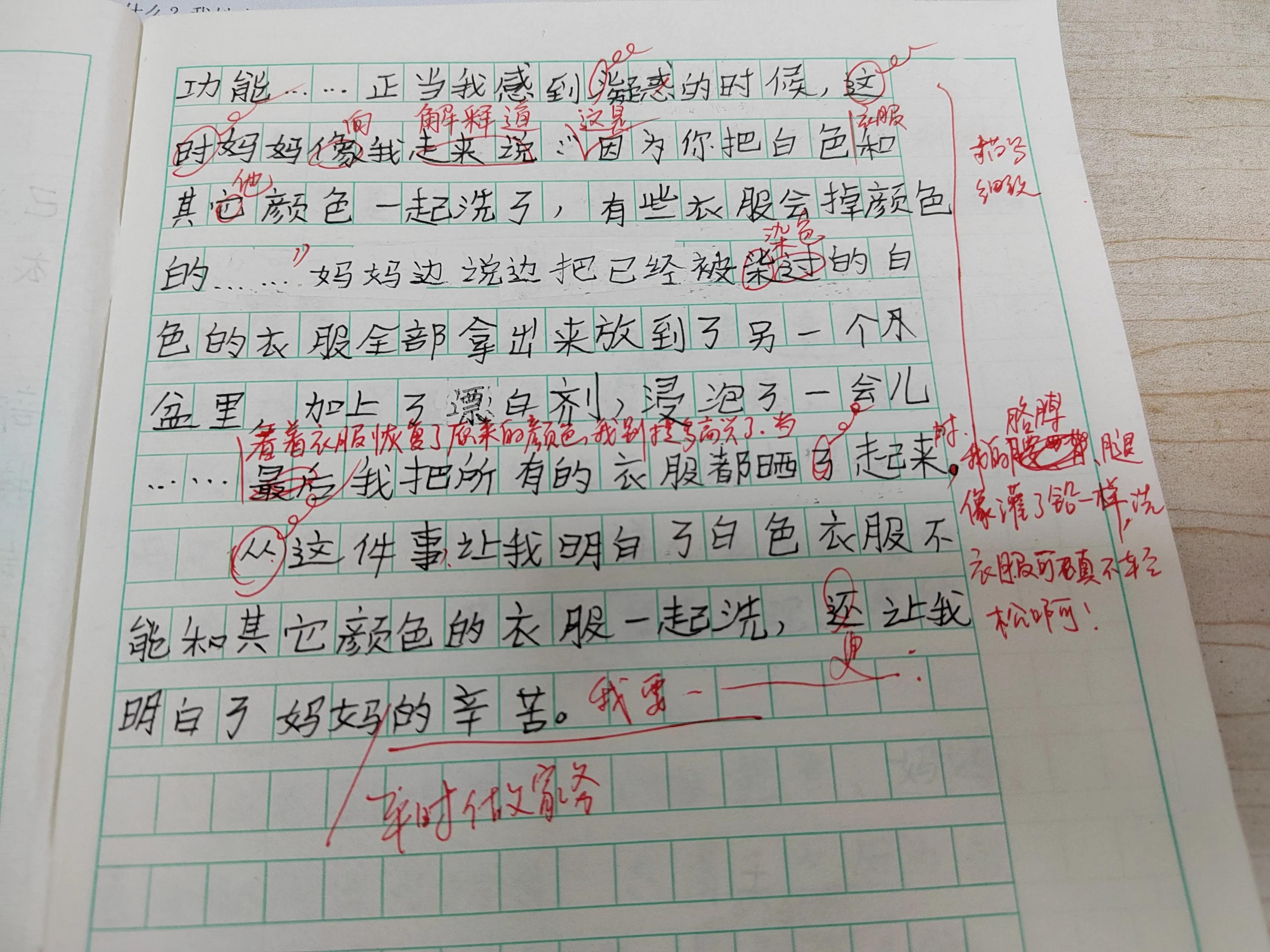 四年级作文我学会了洗衣服400字优秀作文